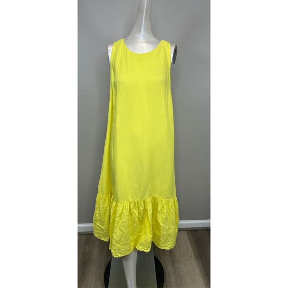 120% Lino Resort Linen Single-Tiered Swing Dress Size 46(US10) $375 - Picture 3 of 11